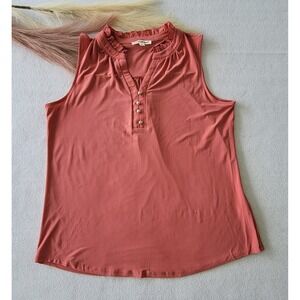 Perseption Concept‎ Blouse Women's Size XL Tank Top Sleeveless Career NWT Orange